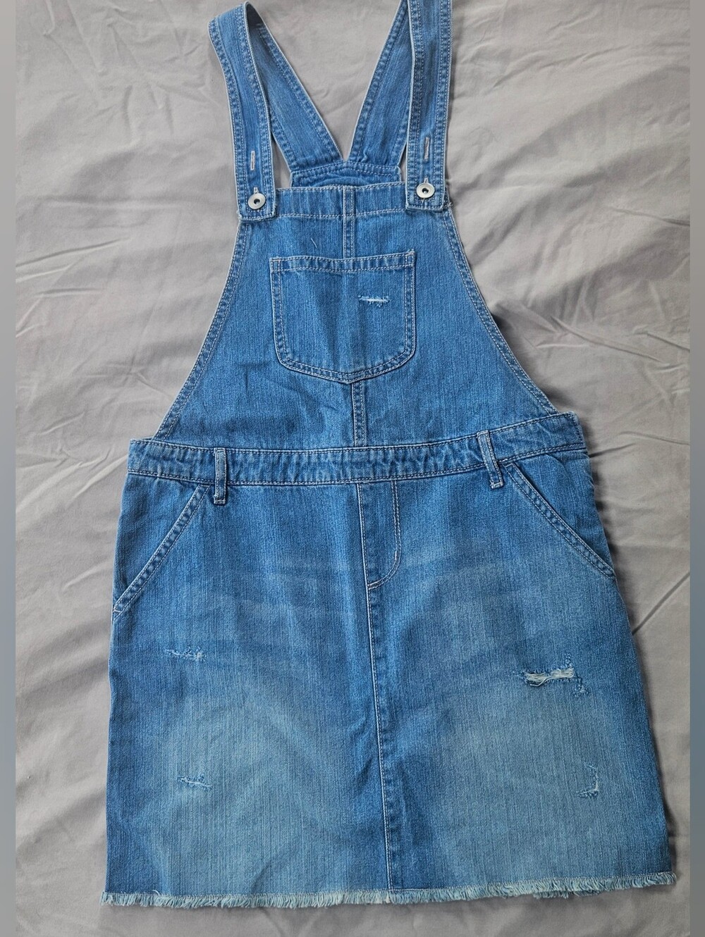 Denim Overall Skirt - Blue